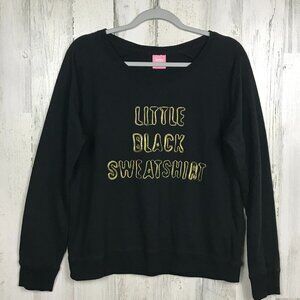 Jenni Intimates Little Black Sweatshirt cozy pull over top gold black size large